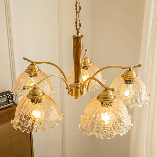 Elegant Crack Flower Chandelier - Dimmable LED, Unique Design