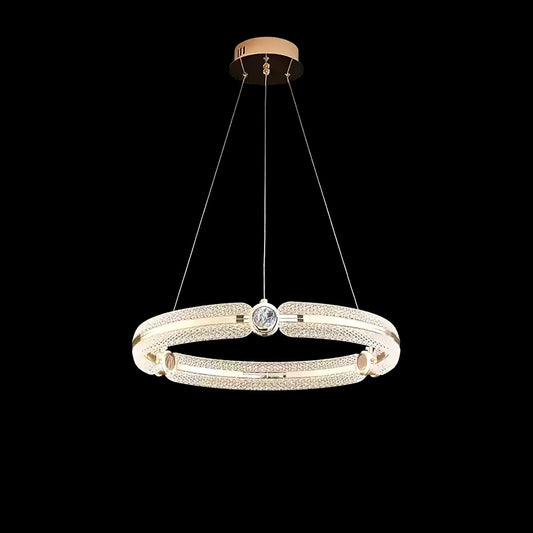 Modern Creative Ring Chandelier - Adjustable Brightness & Elegant Desi