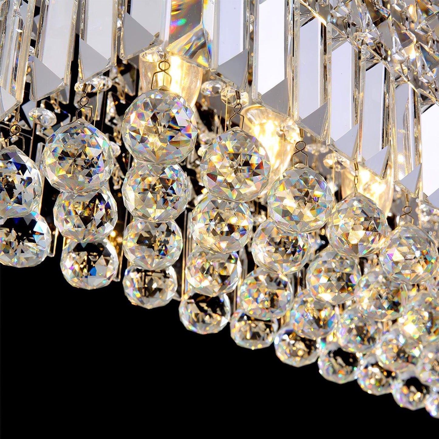 Elegant Crystal Raindrop Chandelier - Dimmable LED & Adjustable Height