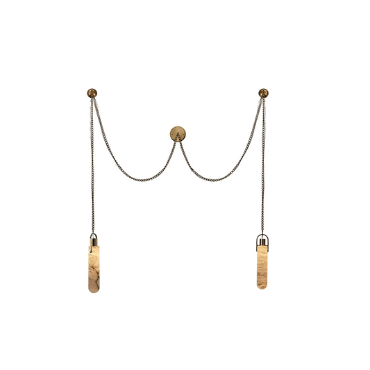 Cylindrical Alabaster Chandelier with Adjustable Height & LED Compatib
