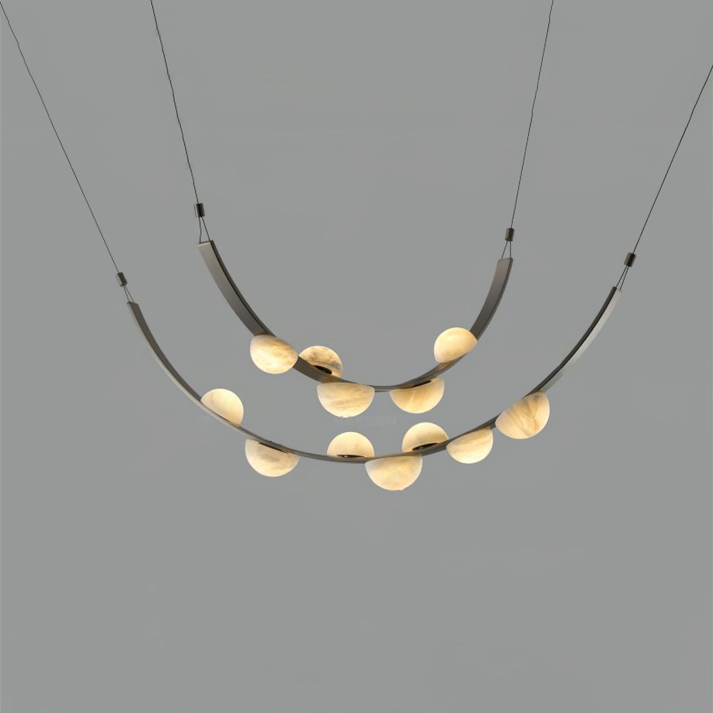 Dew Drops Alabaster Chandelier - Elegant Design with Adjustable Height