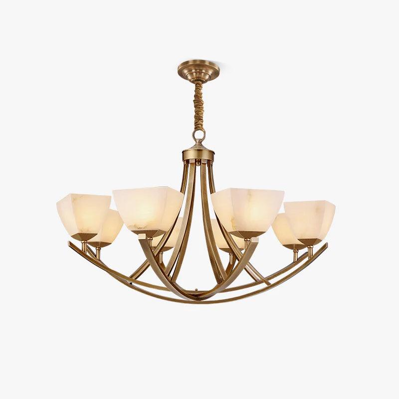 Dover Brass Chandelier - Elegant Design with Adjustable Height & LED C