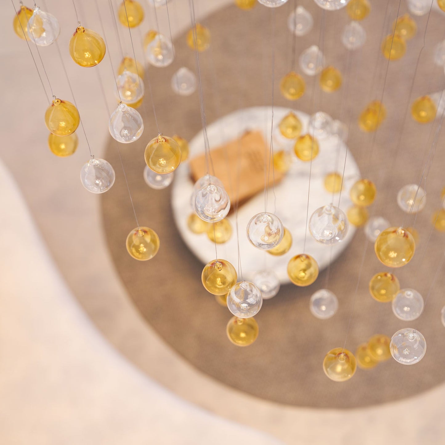 Droplets Sculpture Chandelier - Elegant Design with Adjustable Height