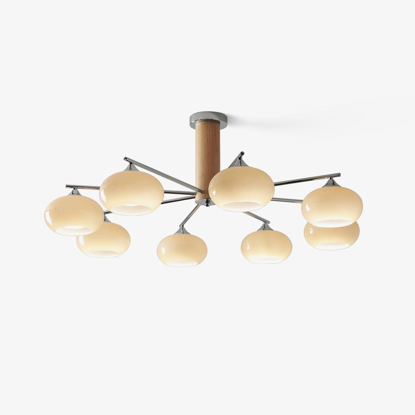 Professional Elliptical Persimmon Chandelier with Adjustable Brightnes