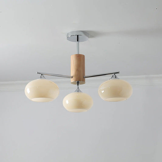 Professional Elliptical Persimmon Chandelier with Adjustable Brightnes