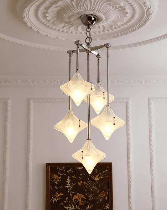 Elowen Long Prism Star Chandelier - Elegant Lighting & Adjustable Heig
