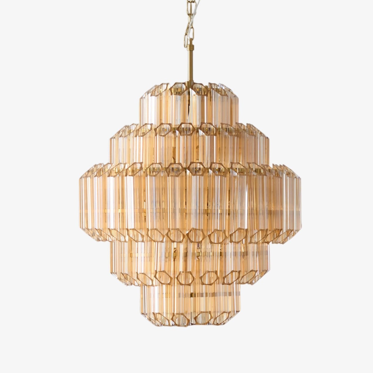 Aurum Cascade Glass Chandelier - Elegant Design with Adjustable Height