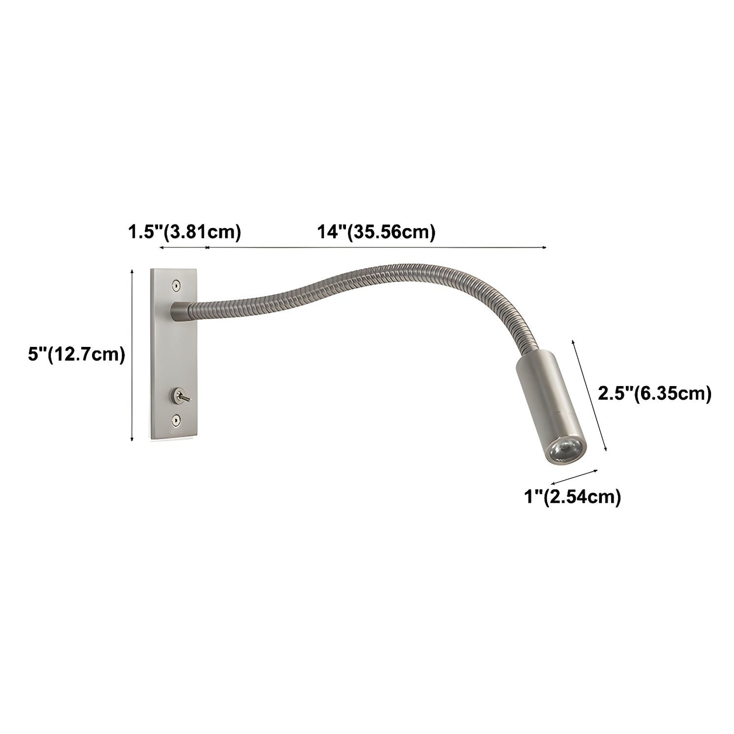 Adjustable Flexible Gooseneck Wall Lamp with USB Charging Port