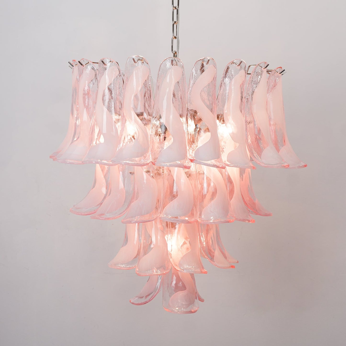 Florentine Lily Glass Chandelier - Elegant Design, Adjustable Height