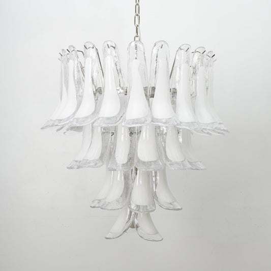 Florentine Lily Glass Chandelier - Elegant Design, Adjustable Height