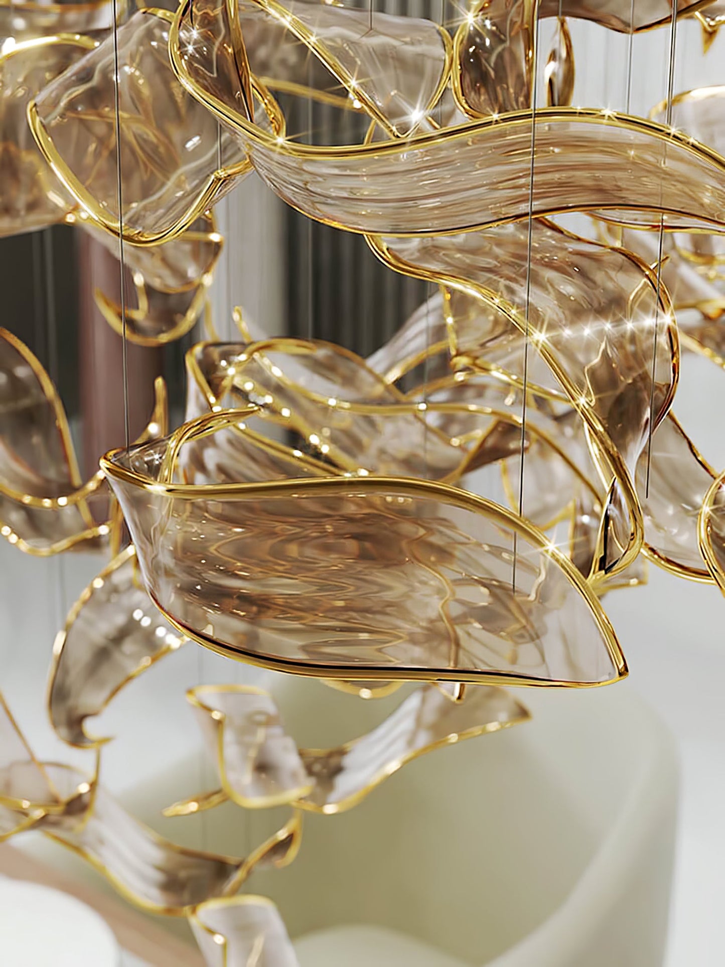 Elegant Fluttering Leaves Chandelier with Adjustable Brightness & Ener
