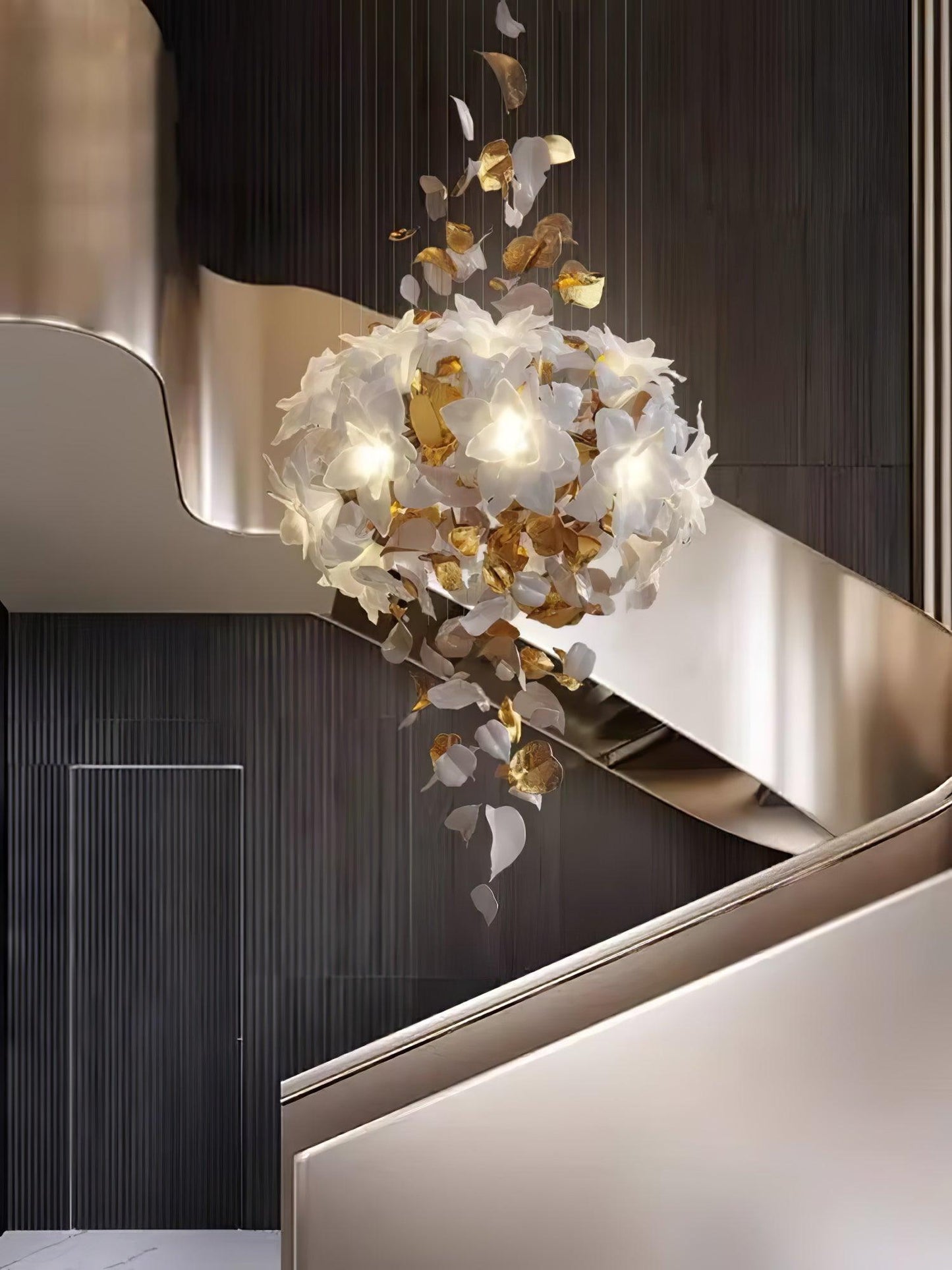 Fluttering Chandelier with LED Lights & Adjustable Height
