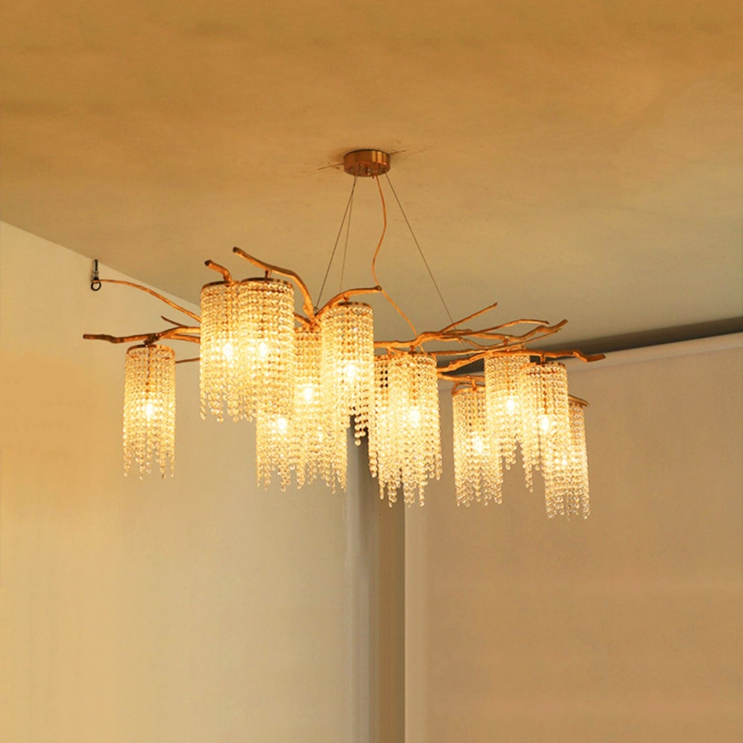Elegant Modern Art Glass Crystal Chandelier with Adjustable Lighting