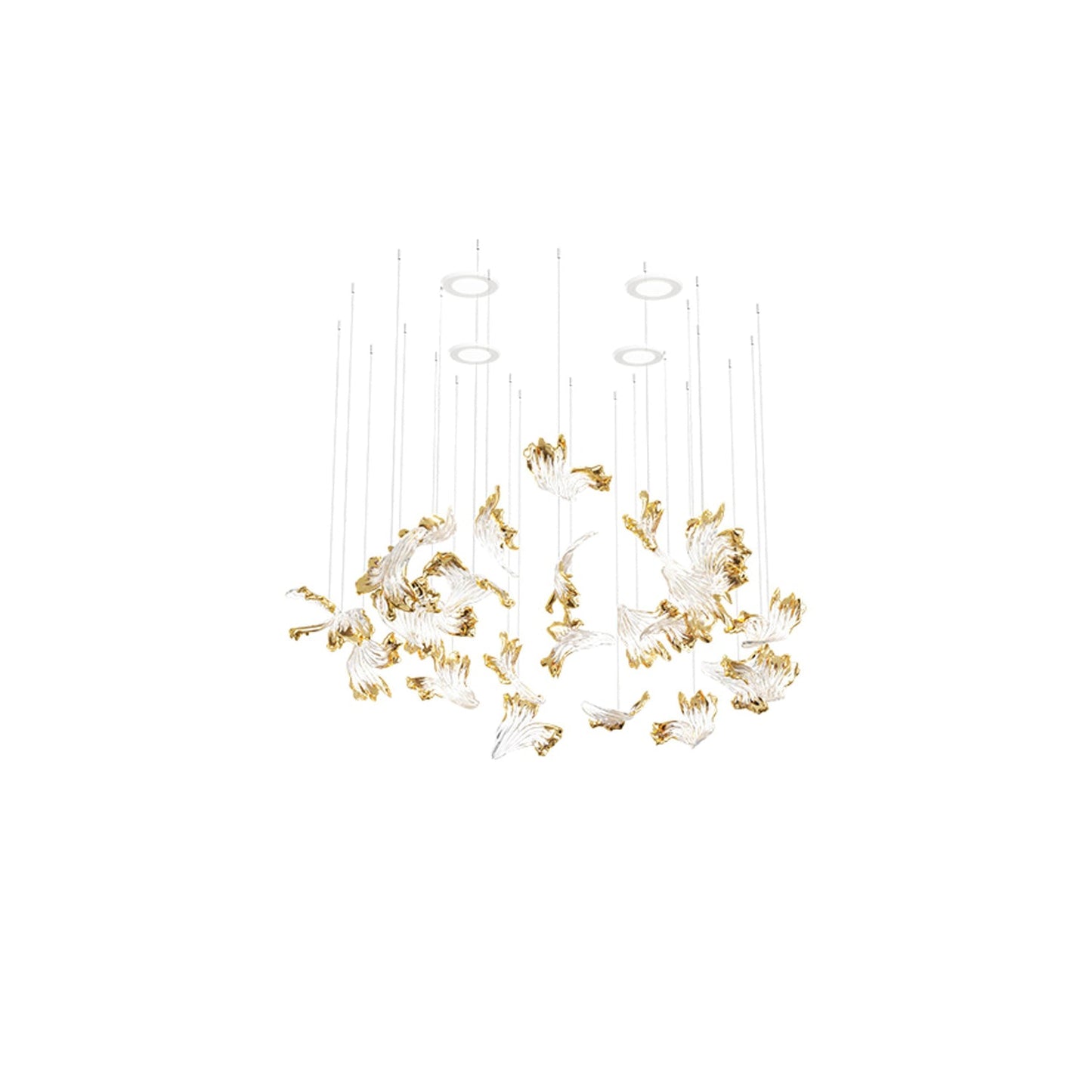 Frosted Petals Frozen Chandelier - Elegant Design with LED Lighting