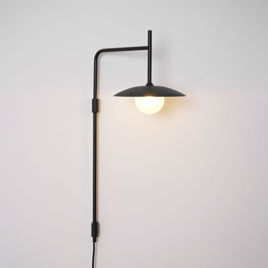 Gea Swing Arm Wall Lamp - Adjustable Light & Plug-in Design