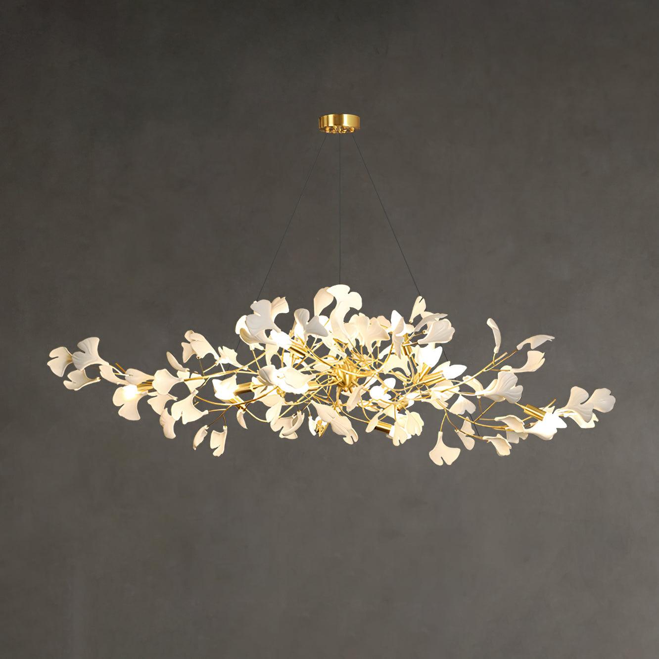 Gingko Bough Chandelier - Elegant Design with Adjustable Brightness