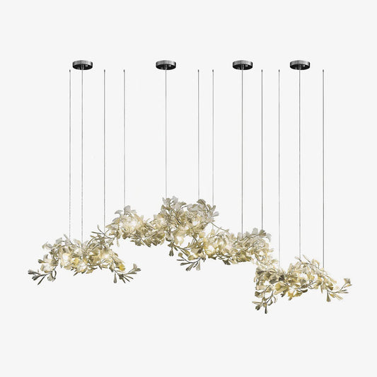Gingko Chandelier C - Elegant Design with Adjustable Height & LED Ligh