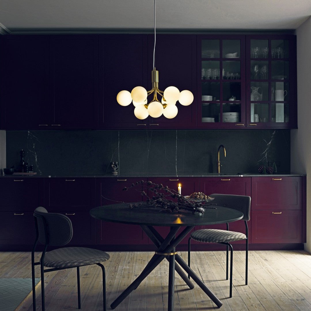 Modern Glass Sphere Cluster Chandelier - Adjustable Height, Elegant De