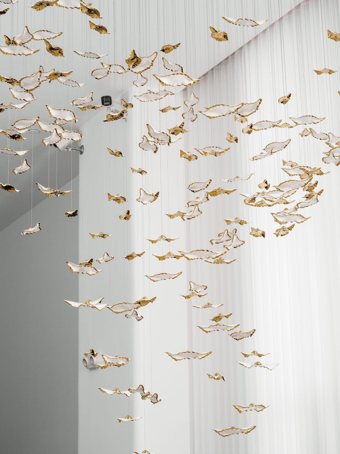 Customizable Leaf Twisted Sculptural Chandelier with Adjustable Height