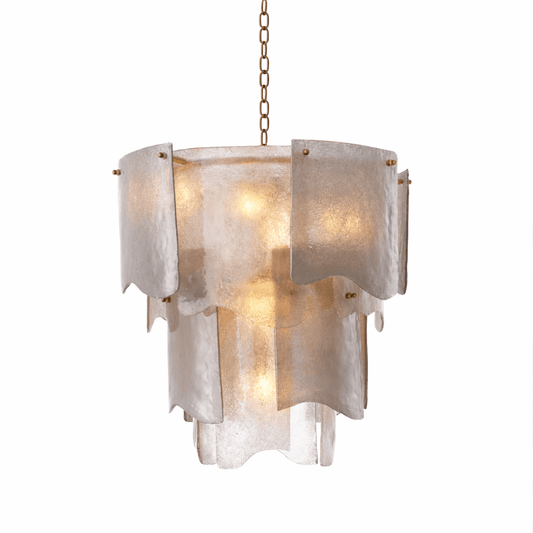Liora Melted Glass Chandelier - Elegant Design with Adjustable Height