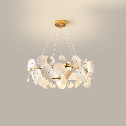 Lotus Petal Chandelier - Elegant Design with Adjustable Lighting & Cry