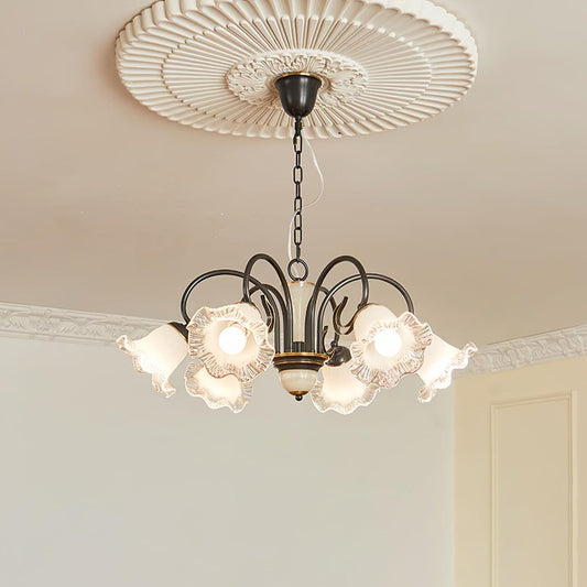 Elegant Black Chandelier - Modern Design with Adjustable Height & LED