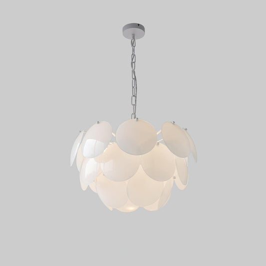 Luminous Petal Glass Chandelier - Elegant Design with Adjustable Heigh