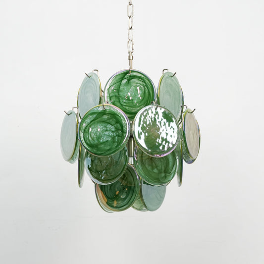 Lunaria Disc Glass Chandelier - Elegant Design with Adjustable Height