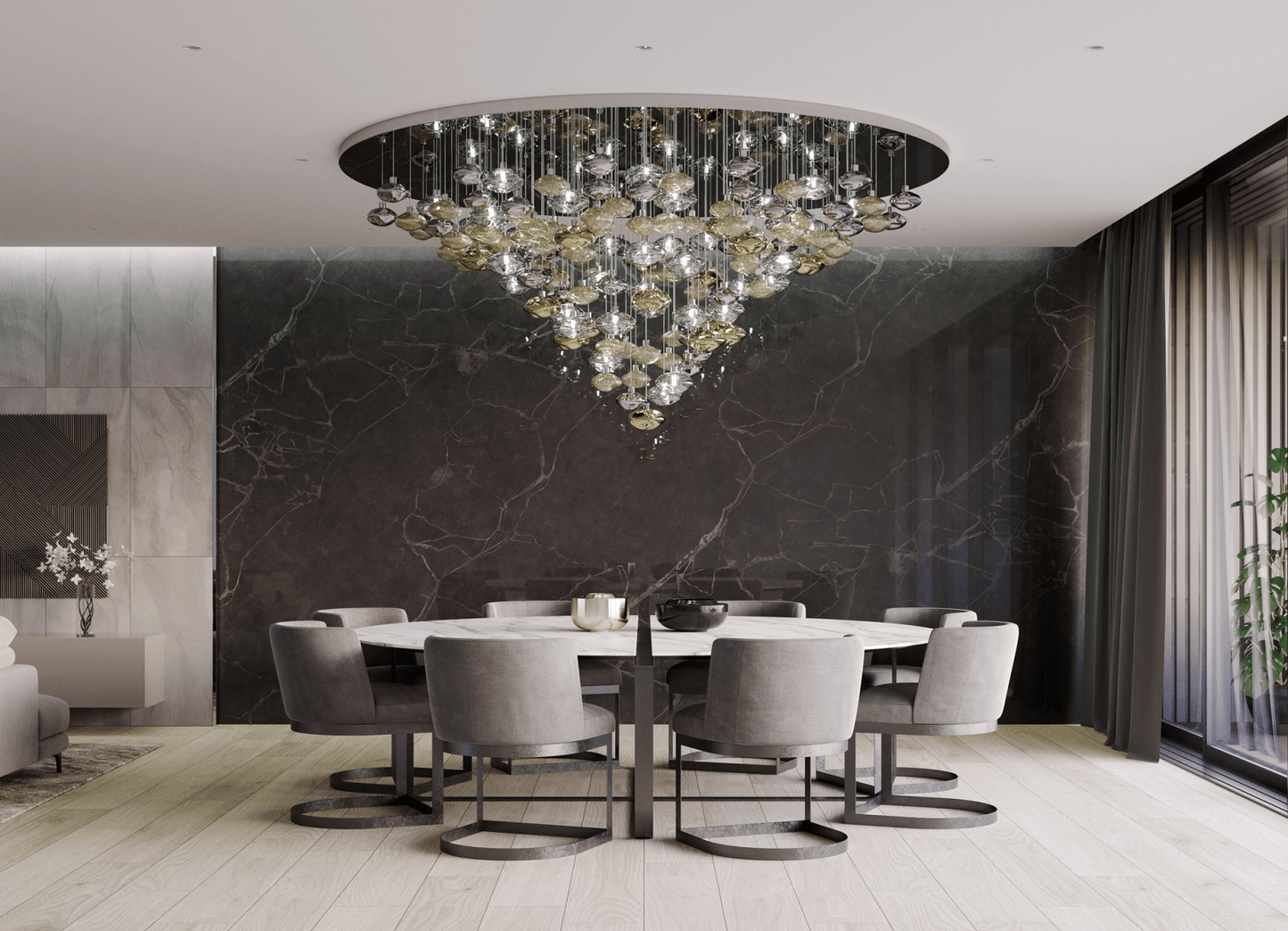 Lure Chandelier - Elegant Design with Dimmable Lighting & Energy Effic