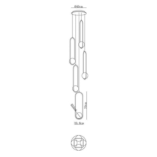 Mila Combination Chandelier - Modern Design with Adjustable Arms & LED