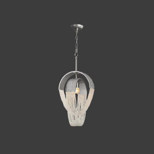 Elegant Mesh Crystal Chandelier with Adjustable Height & Energy-Effici