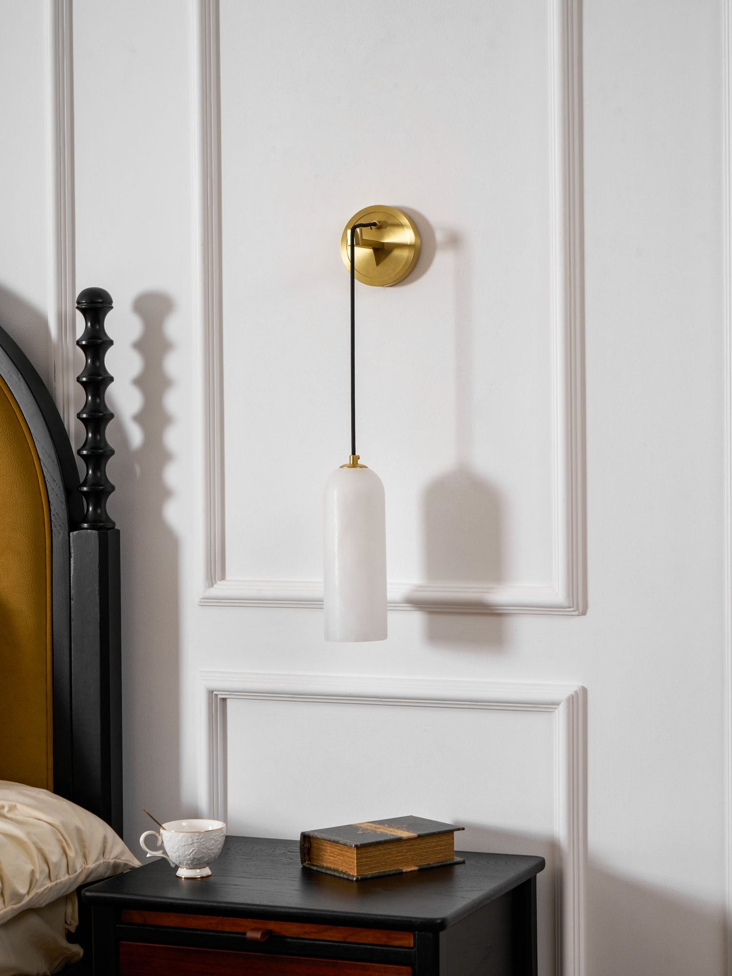 Monty Alabaster Wall Lamp - Adjustable Arm, Soft Warm Glow