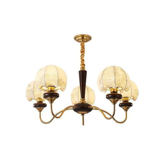 Mushroom Fabric Chandelier - Elegant Design, Adjustable Height, Soft L