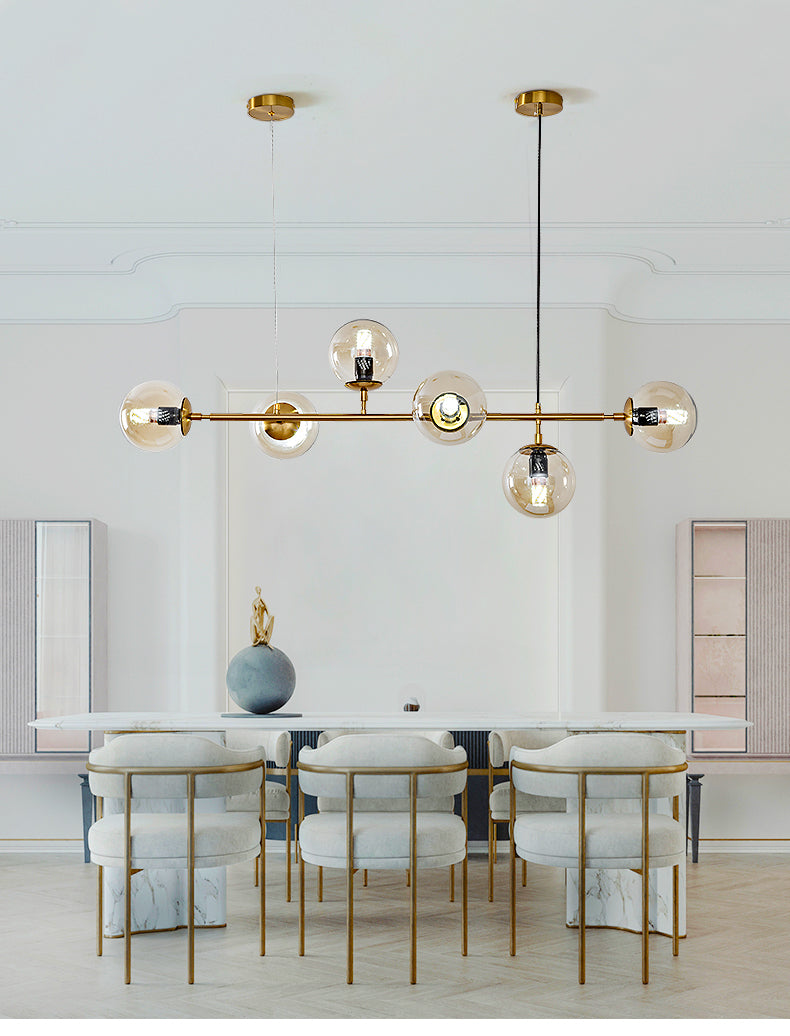 Modern Orb Chandelier - Adjustable Height, Energy-Efficient LED Lights