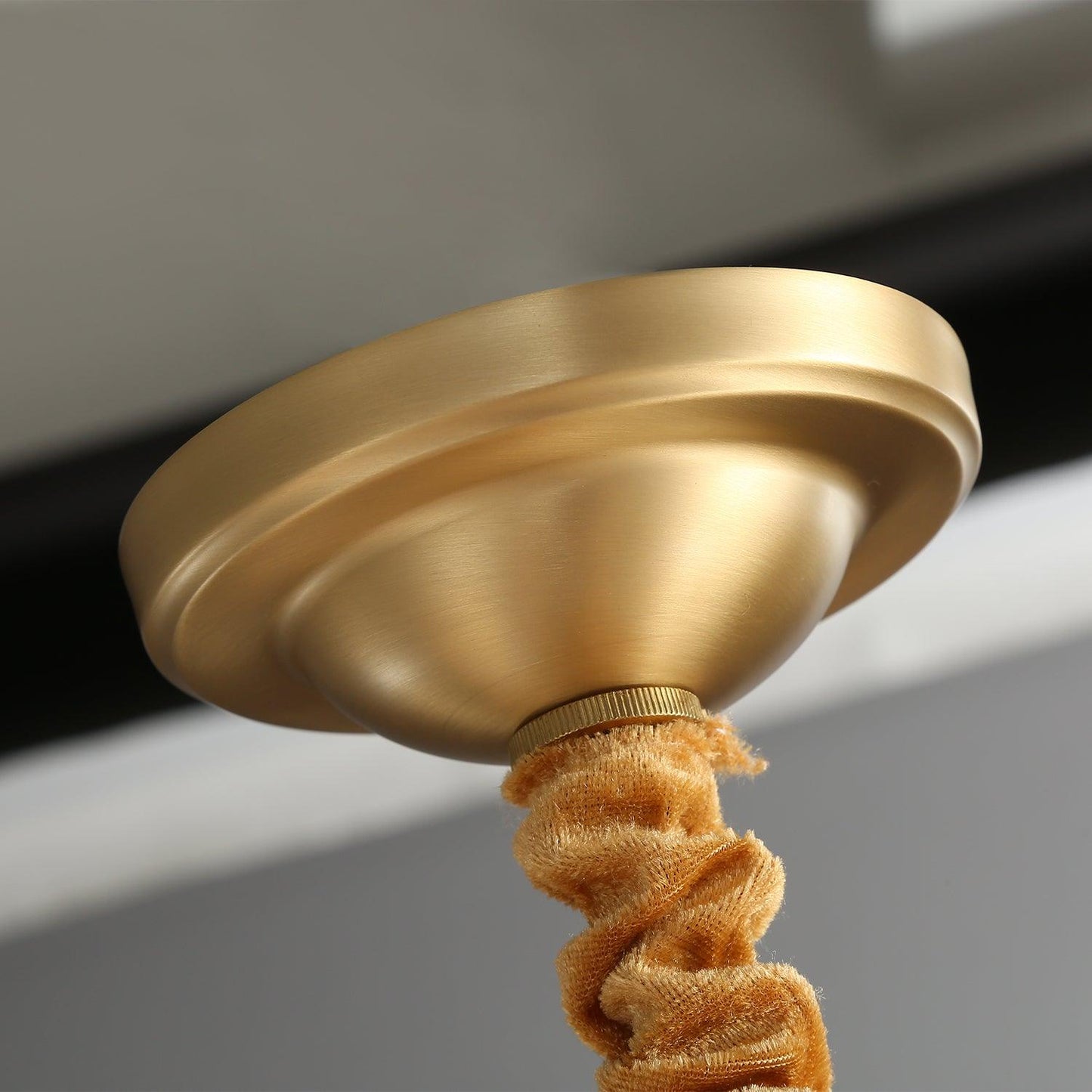 Elegant Brass Chandelier with Adjustable Height & Dimmable Lighting