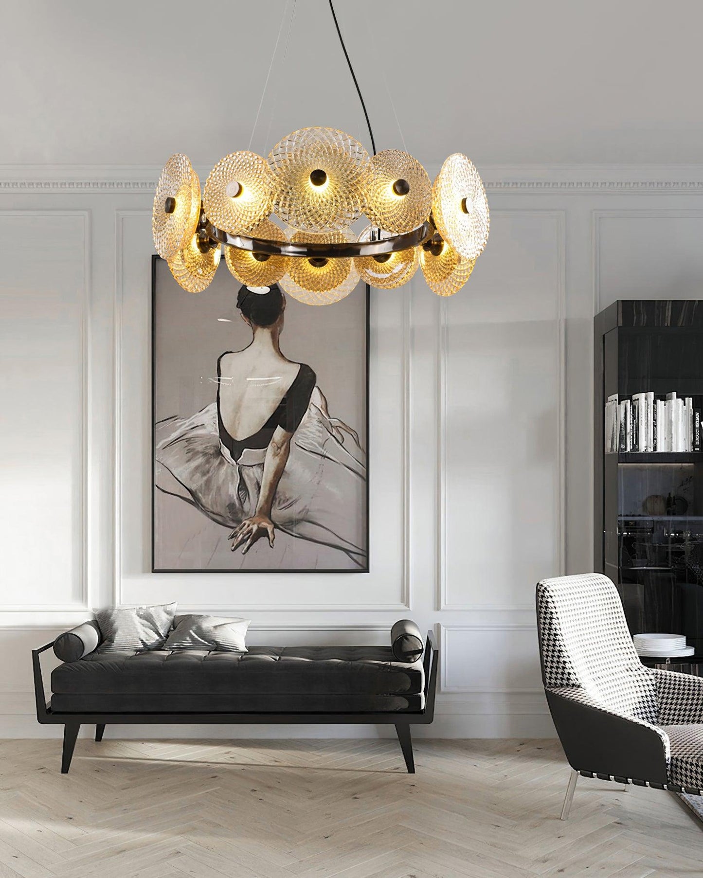 Paige Chandelier - Elegant Crystal Design with Dimmable Lighting Optio