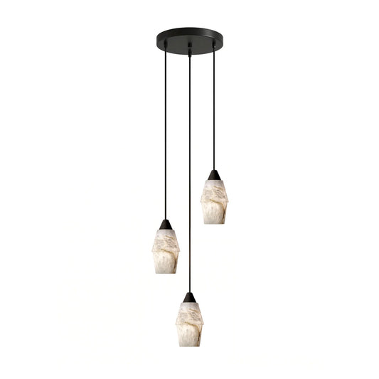 Pavilion Alabaster Cluster Chandelier - Elegant Design, Adjustable Hei
