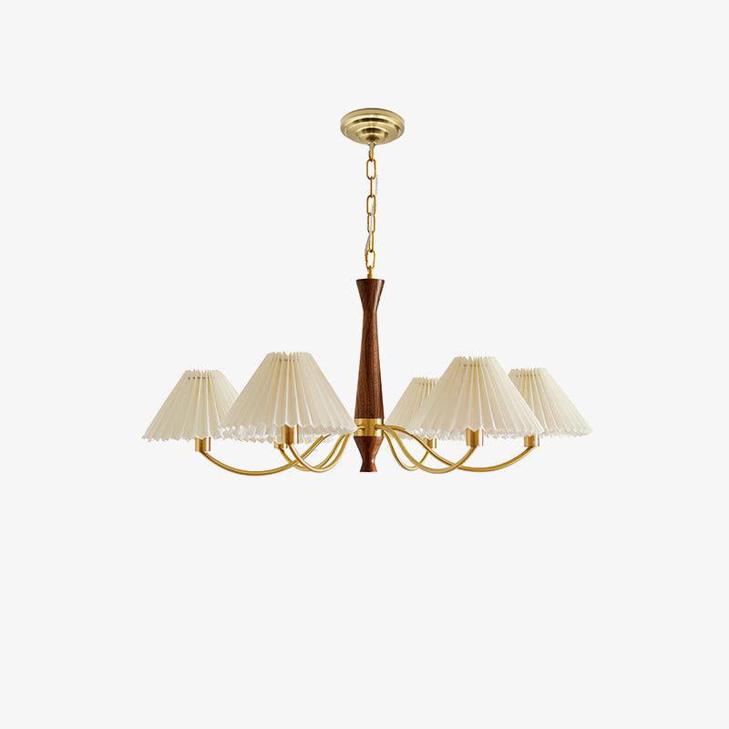 Elegant Pleated Chandelier - Soft Lighting & Adjustable Height Design