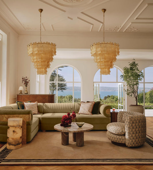Pollensa Glass Chandelier - Elegant Design with Adjustable Height & LE