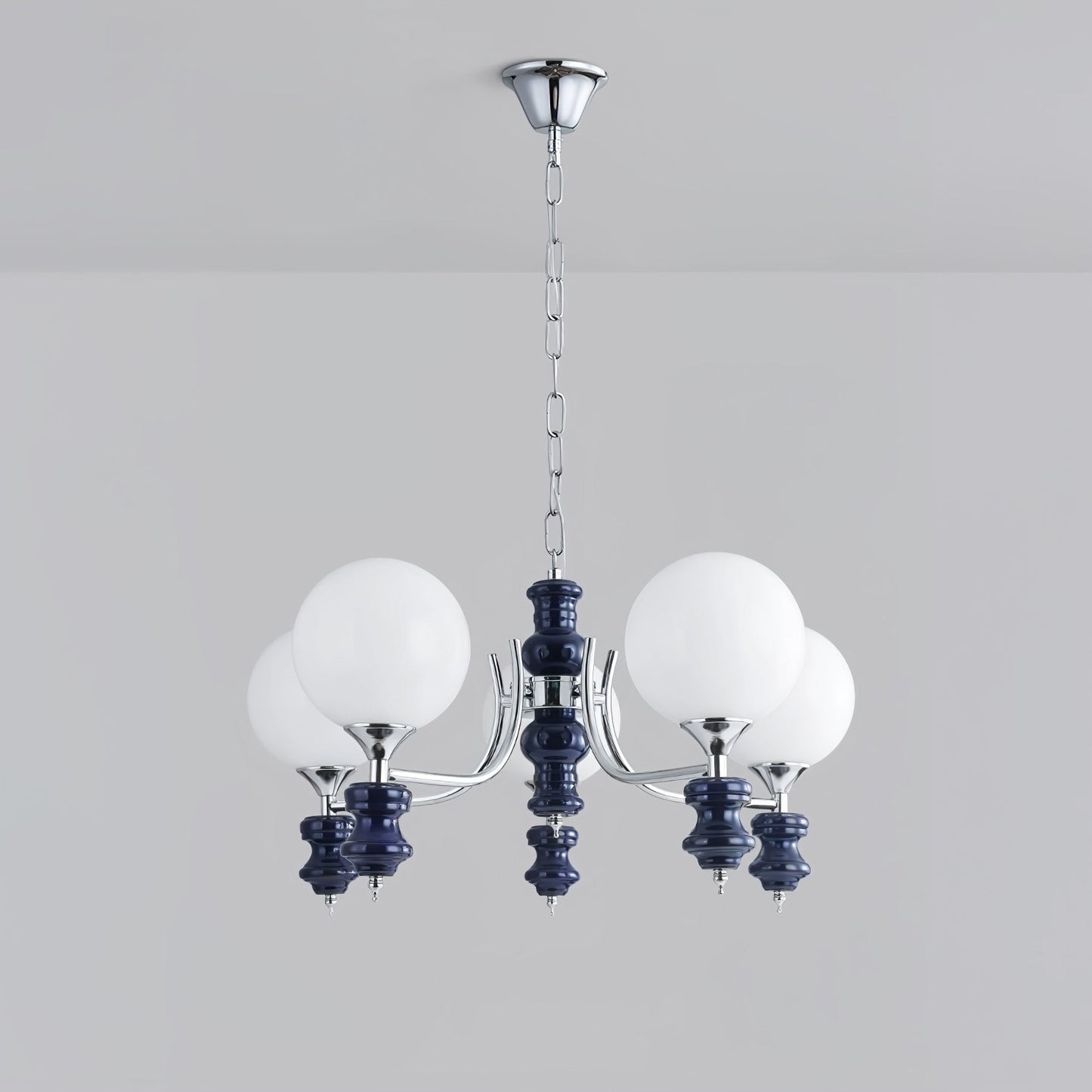 Regal Orb Chandelier - Elegant Design with Adjustable Height & LED Lig