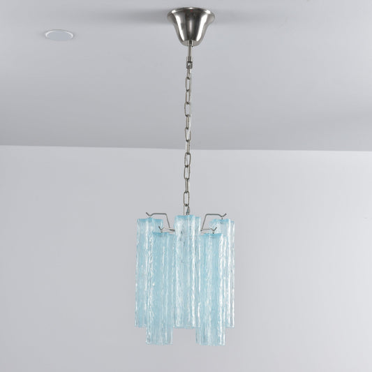 Rosatina Elegant Glass Chandelier with Adjustable Height & Crystal Acc
