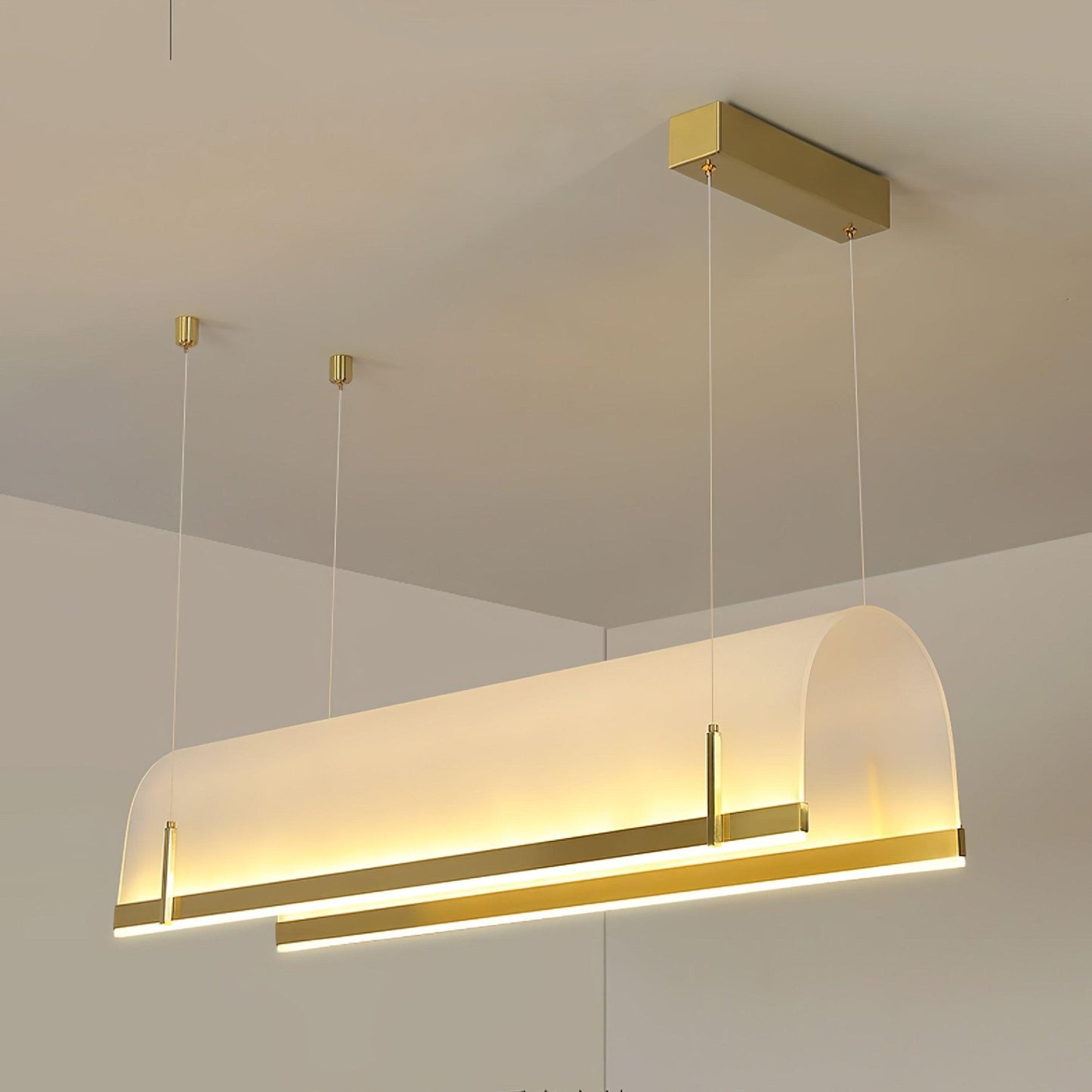 Elegant Round Arched Chandelier with Adjustable Brightness & Metal Fra