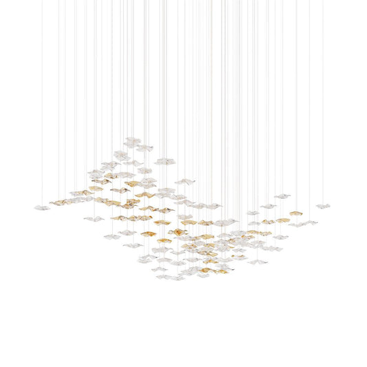 Tidal Art Glass Chandelier - Elegant Design with Dimmable LED Lights
