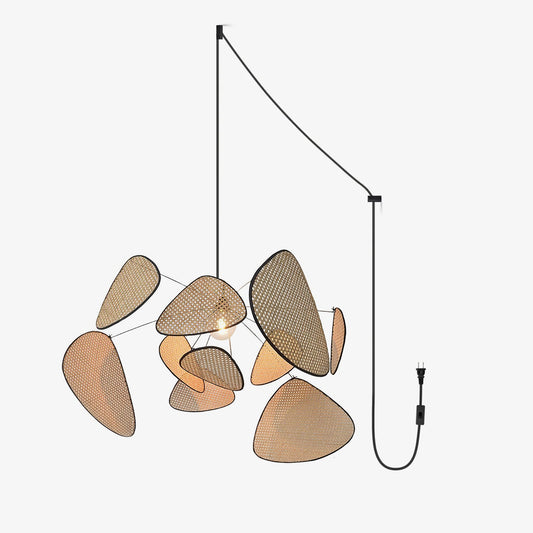 Elegant Screen Cannage Pendant Swag Light with Adjustable Height & War