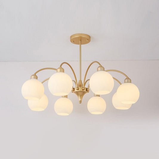 Elegant Sculptural Glass Chandelier with Adjustable Brightness & Moder