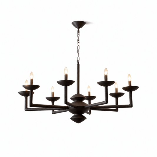Elegant Sculptural Plaster Candelabra Chandelier with Adjustable Arms