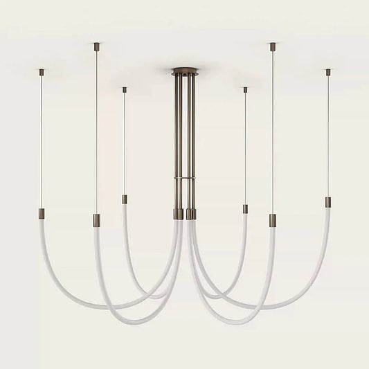 Serpentine Halo Chandelier - Modern Design, Adjustable LED Lighting