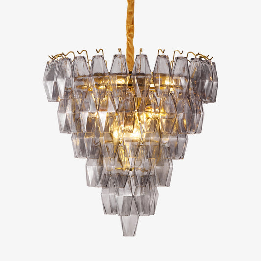 Smoke Gray Empire Chandelier - Elegant Design with Adjustable Height