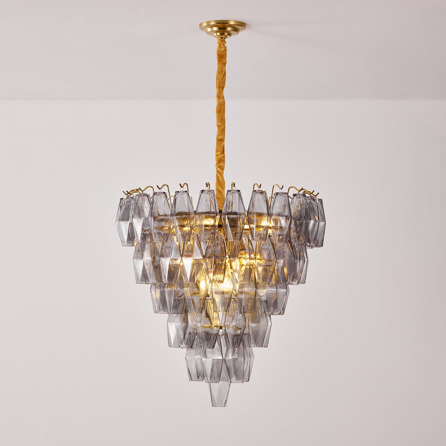 Smoke Gray Empire Chandelier - Elegant Design with Adjustable Height