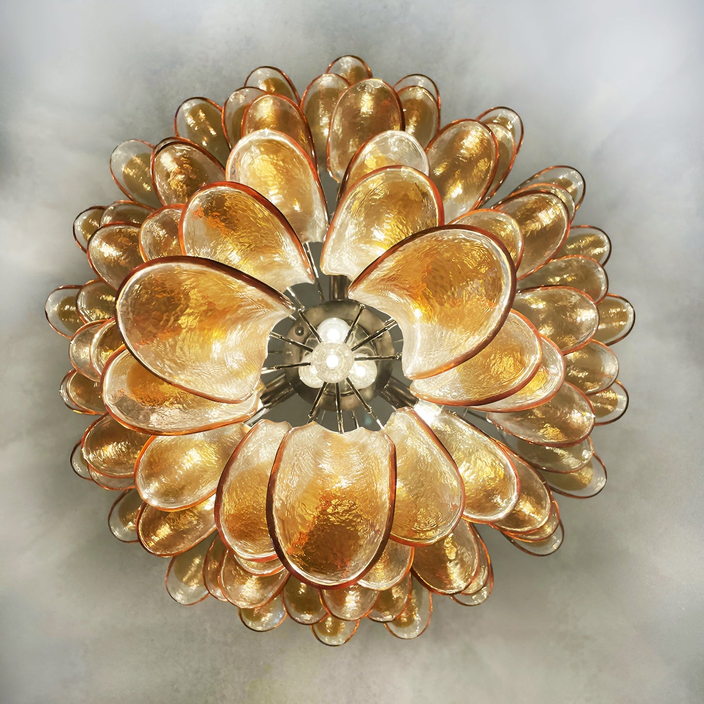 Elegant Solenne Glass Chandelier with Adjustable Height & Dimmable Lig